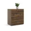 Walnut Medium Wood 4-Drawer Chest with Steel Handles