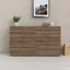 Walnut 8 Drawer Double Dresser with Metal Handles