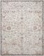 Dove and Navy Synthetic Stain-Resistant Oriental Area Rug