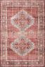 Sunset and Natural Medallion Stain-Resistant Synthetic Area Rug