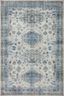 Ivory and Ocean Medallion Synthetic Square Rug