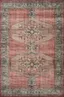 Heidi Spice Red & Aqua Medallion 2'6" x 9'6" Easy-Care Area Rug