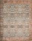 Layla Blue and Rust Synthetic Vintage Area Rug