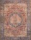 Layla Red and Navy 9' x 12' Distressed Synthetic Area Rug