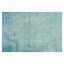 Blue Floral Hand-Knotted Wool and Synthetic Area Rug 5' x 7'