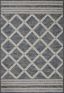 Denim and Ivory Geometric Synthetic Indoor/Outdoor Rug 2'-2" x 3'-9"