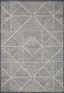 Denim and Ivory Geometric Synthetic Square Rug Sample