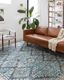 Reversible Denim and Natural Oriental Accent Rug 27" x 45"