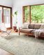 Skye Natural and Sage Oriental 9' x 12' Synthetic Rug