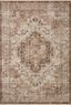 Ivory Oriental-Inspired 18" Square Synthetic Stain-Resistant Rug