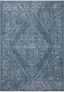 Denim and Dove Polypropylene Runner Rug with Vintage Pattern