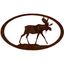 Rustic Moose Oval Steel Wall Art in Natural Rust Patina