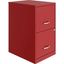 Red Steel 2-Drawer Lockable File Cabinet with Plastic Pulls