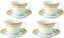 Elegant Ivory and Gold Porcelain Teacup and Saucer Set