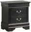 Louis Phillipe Black 2-Drawer Nightstand with Wood Veneer