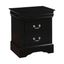 Louis Philippe III Classic Black 2-Drawer Nightstand