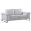 Light Gray Leather Loveseat with Pillow-top Arms and Wood Frame