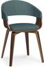 Calinda Light Turquoise Blue Upholstered Bentwood Dining Chair