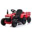 Red 12V Kids Ride-On Tractor with Trailer and LED Lights