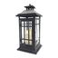 14" Black Metal Lantern with Amber LED Candle