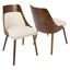 Scandinavian Walnut and Cream Upholstered Side Chair