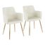 Elegant Cream Velvet Upholstered Arm Chair with Metallic Base