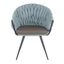 Blue Faux Leather and Metal Contemporary Accent Chair