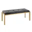 Fuji Black Faux Leather Bench with Gold Metal Frame