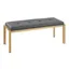 Fuji Gold and Gray Faux Leather Bench