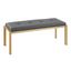 Fuji Gold and Gray Faux Leather Bench