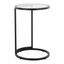 Black Metal and Clear Glass Round End Table