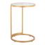 Gold Metal and Clear Glass Round End Table