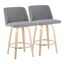 Toriano Gray Swivel Wood and Metal Counter Stool Set