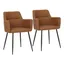 Modern Light Brown Faux Leather Accent Chair with Metal Legs