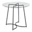 Contemporary Round Glass Dining Table with Geometric Metal Frame