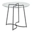 Contemporary Round Glass Dining Table with Geometric Metal Frame