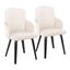 Dahlia Black Wood Cream Faux Leather Side Chair with Chrome Accents