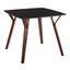 Mid-Century Modern Walnut & Black Marble 38" Square Dining Table