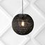 Luna 15.75" Bohemian Modern Black Woven Rattan/Iron LED Pendant