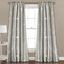 Gray Polyester Bird Print Room Darkening Curtains