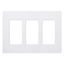 White 3-Gang Screwless Decorator Wall Plate