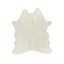 Off-White Rectangular Washable Faux Cowhide Rug