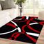 Red and Black Abstract Geometric 8' x 10' Synthetic Area Rug