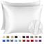 White Satin Silk Standard Pillowcase with Zipper Closure, 2-Pack