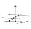 Matte Black Adjustable 12-Light Industrial Chandelier