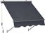 Dark Grey Manual Retractable Sunshade Canopy for Windows & Doors