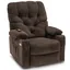 Brown Power Swivel Glider Recliner with Metal Frame