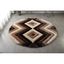 Mateos 7' Round Brown Geometric Shag Area Rug