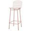 Madeline Rose Pink Gold and White Metal Leather Barstool 42"