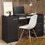 Black Wood Office Desk with Drawers and Shelf, 54"